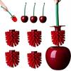 Rote Kirsche Toilettenbürste Langer Griff Weiche Borsten Toilettenbürstenhalter-Set Toilettenreinigung Haushaltsbürstenhalter-Set Toilettennutzung