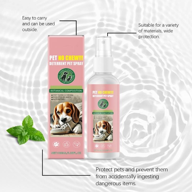 2 Bottle 100ml AntiChew Dog Sprayer Bitter  Solution for Stopping Pet from Chewing on Furniture and Household Items