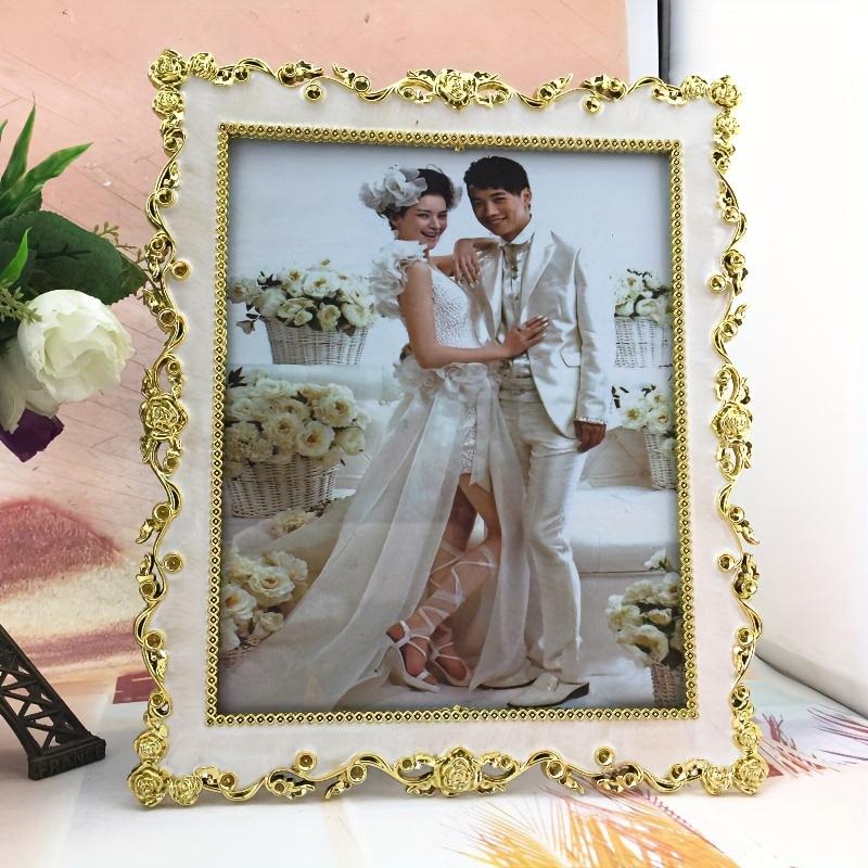 WTEMPO 1PC European Style Vintage 6-inch Wedding Photo Frame Advanced Resin Photo Frame Decoration Drop Glue Simple Photo Frame