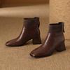 Neue Herbst Damenstiefel Grob Absatz Outdoor Rutschfest Schuh Retro Reißverschluss Mode Stiefel Komfort Lässig Damen Schuhe Botas