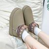 2024 autumn and winter new thick soled ethnic snow boots for women, round toe and thick cotton shoes with added fleece