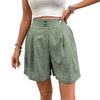 Women's Casual Button Front Elastic Waistband Shorts High Waist Loose Fit Summer Lightweight Breathable Fabric Comfortable Design