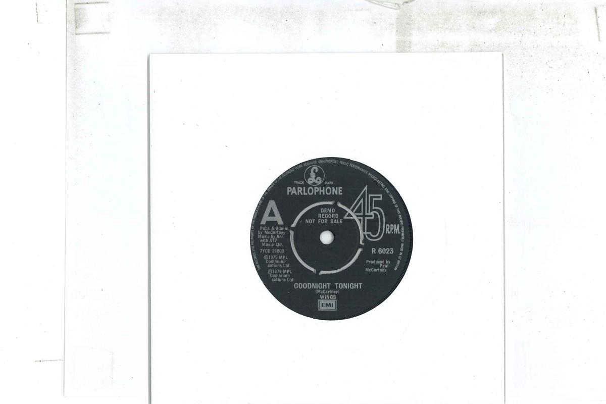 

7inch Record WINGS Goodnight Tonight R6023PROMO PARLOPHONE 1979 UK Rock Used