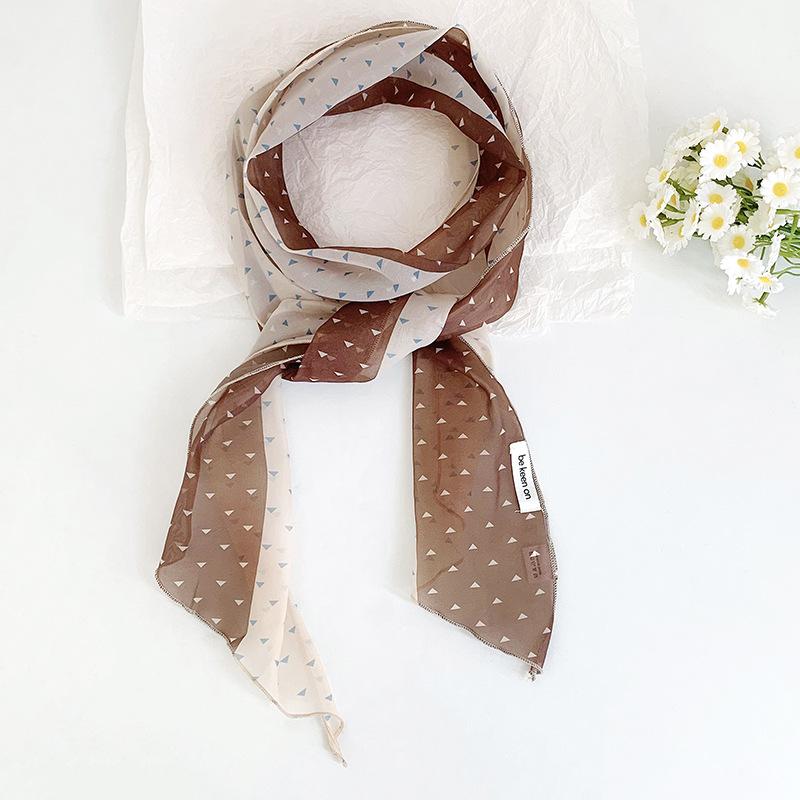 Nischenstilvoller Seiden-Farbblock-Schal - Vielseitiges dünnes Band für Hals oder Taille