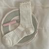 Women's Lace Mesh Mid-Calf Socks: Spring/Autumn, Cotton, Korean/Japanese Style, Ballet & Slouch Design.