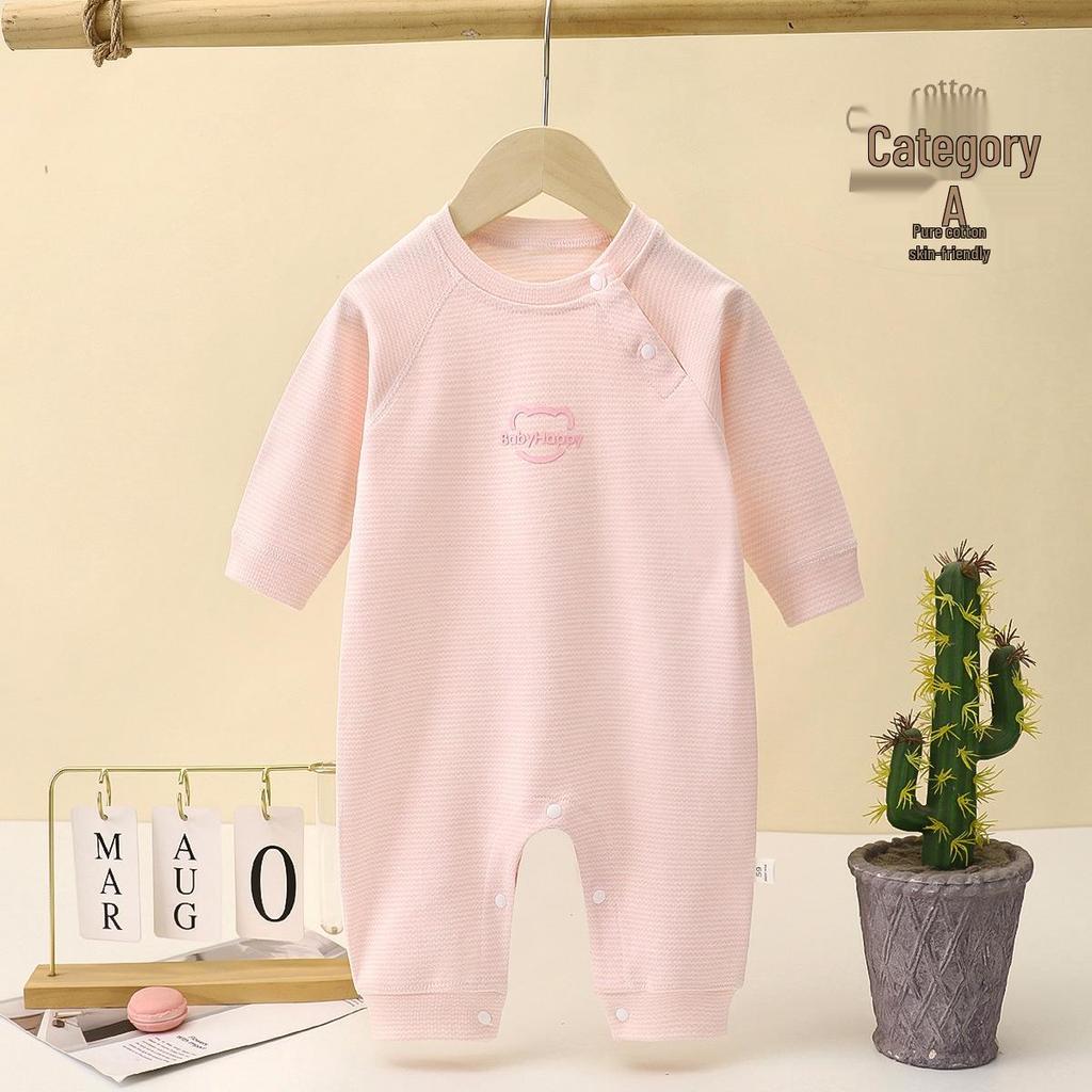 Pure Cotton Baby Romper: Spring & Autumn Long Sleeve Pajamas for Boys & Girls