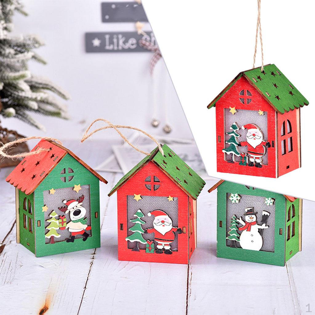 House Christmas Tree Hanging Ornaments Kids Gifts Colorful Crafts for Holiday Old Man