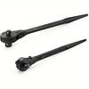 Square Head Double Ended Ratchet Wrench Heavy Duty Round Head Quick Release for Auto Pipe DIY Spanner Lever Hand Tool