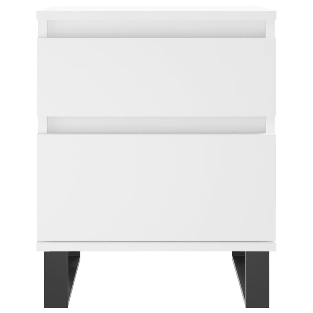 Nightstand White 40 X 35 X 50 Cm Particleboard