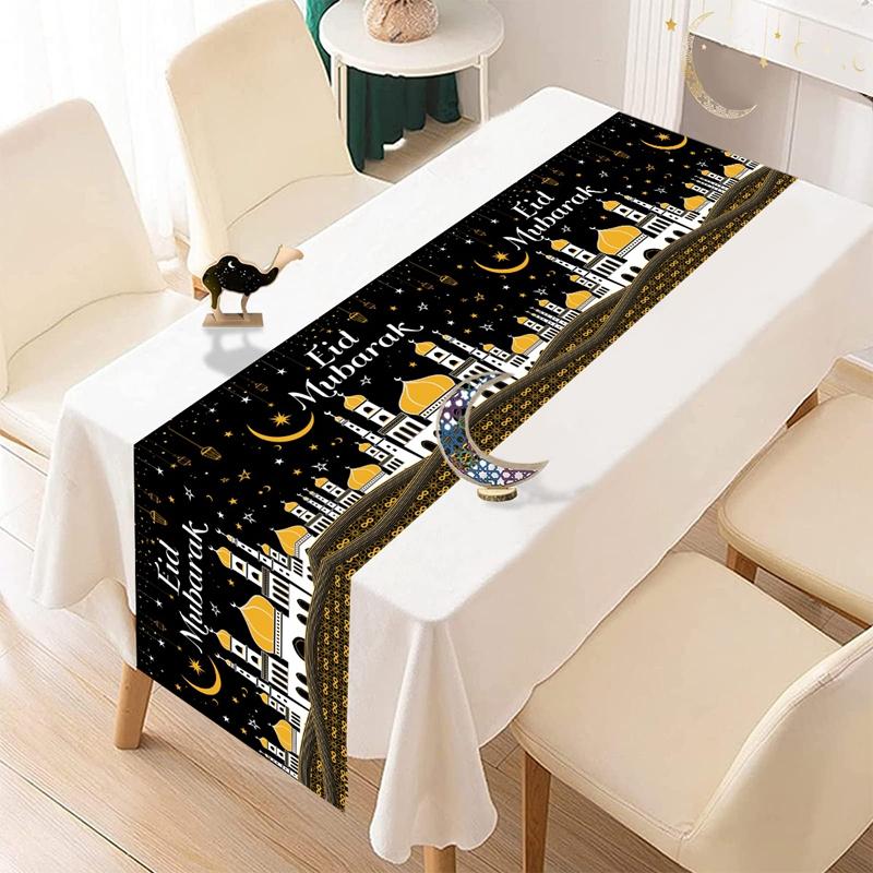 Ramadan Decor Table Runner EID Mubarak Decoration 2026 For Home Tablecloth Ramadan Kareem Islamic Muslim Party Eid Al Adha Gifts