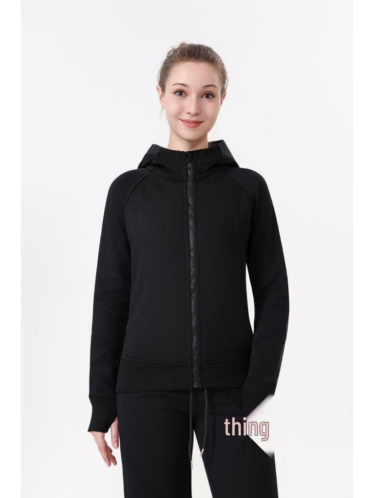 Women's Scuba Slim-fit Full Zip Fleece-lined Hooded Sweatshirt for Casual Sport & Yoga