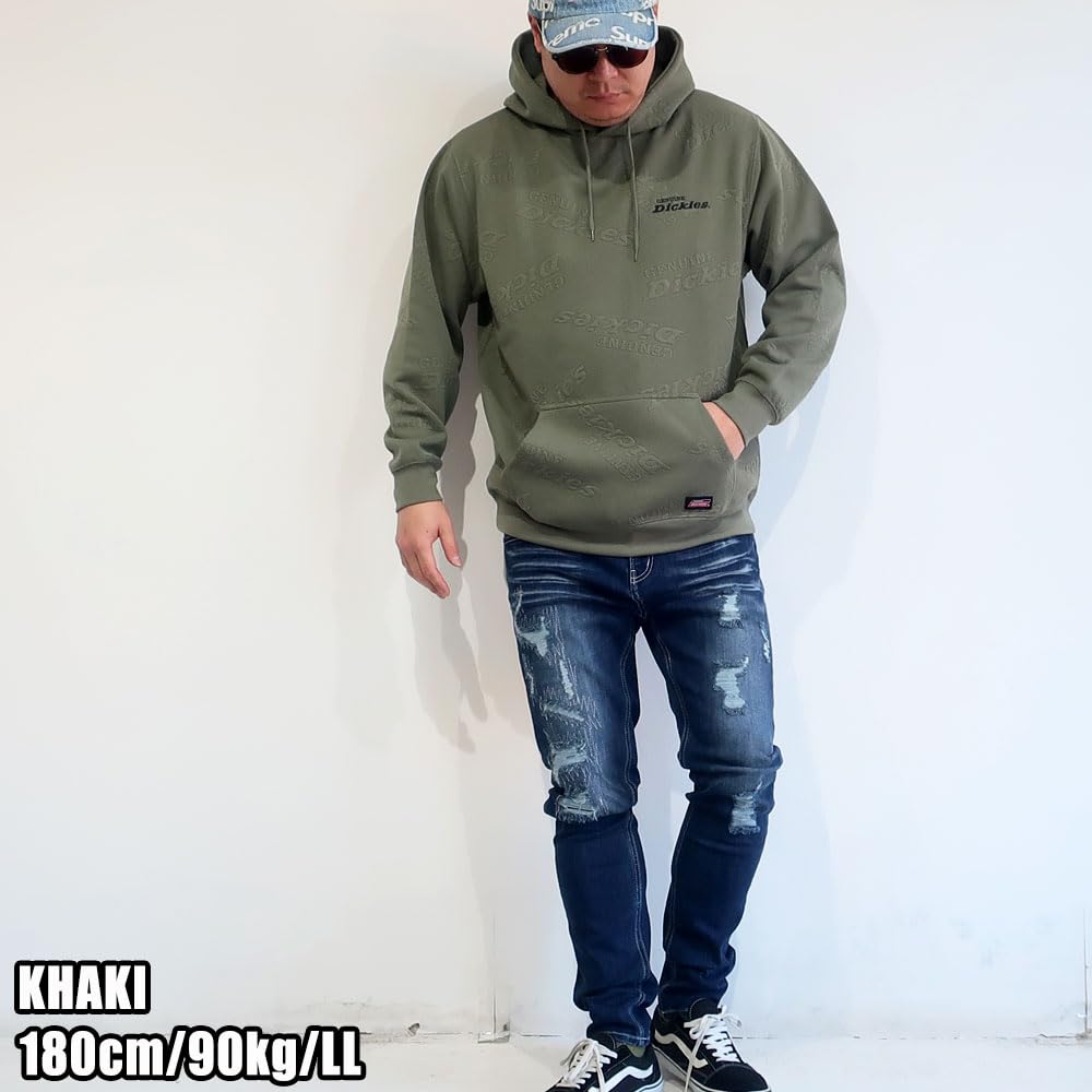 Men's Dickies Fleece Hoodie, Long Sleeve, Sizes M, L, XL, 10001664 (M, Black)