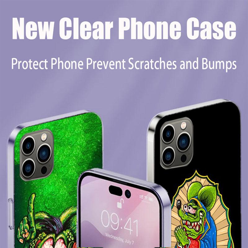 Surf Cool Rat F-Fink Phone Case For Iphone 17 Air 15 Pro 14 Plus 16 Pro Max 12 13 Mini 11 16E X XS Cover Cute Fundas