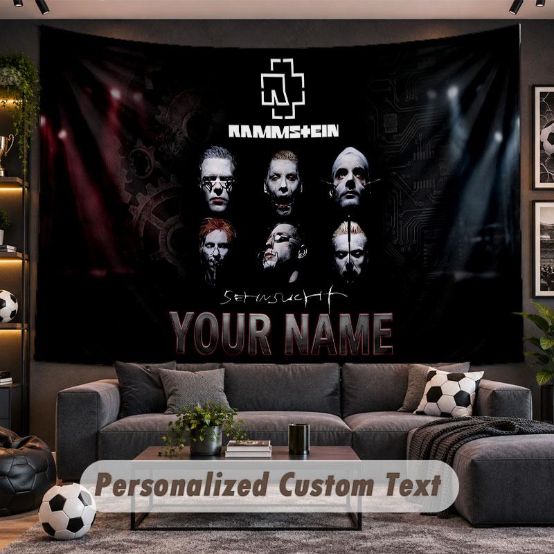 Wall Hanging Tapestry Custom NameRammstein Pattern Personalized Printed Fabric Wall Decor