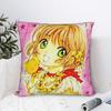 Cardcaptor Sakura Square Pillow Cases Anime Cartoon Cushion Cover Funny Zipper Decor Throw Pillow Case Cover for Sofa 18"x18"