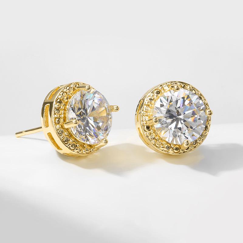 RAKOL Korean Style Geometric Zircon Stud Earrings