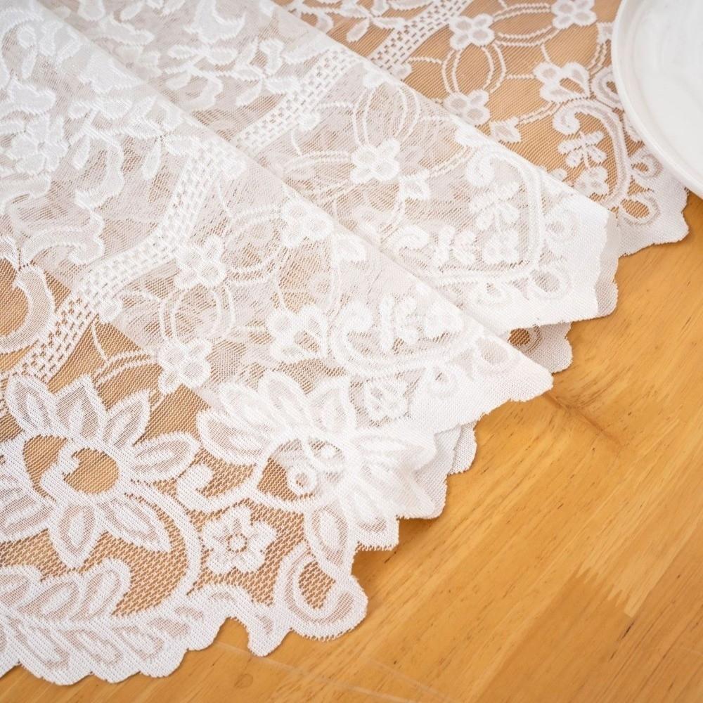 Minimalist Elegant Lace Table Runner French Style Soft Vintage Tablecloth Washable Polyester Table Flag Party