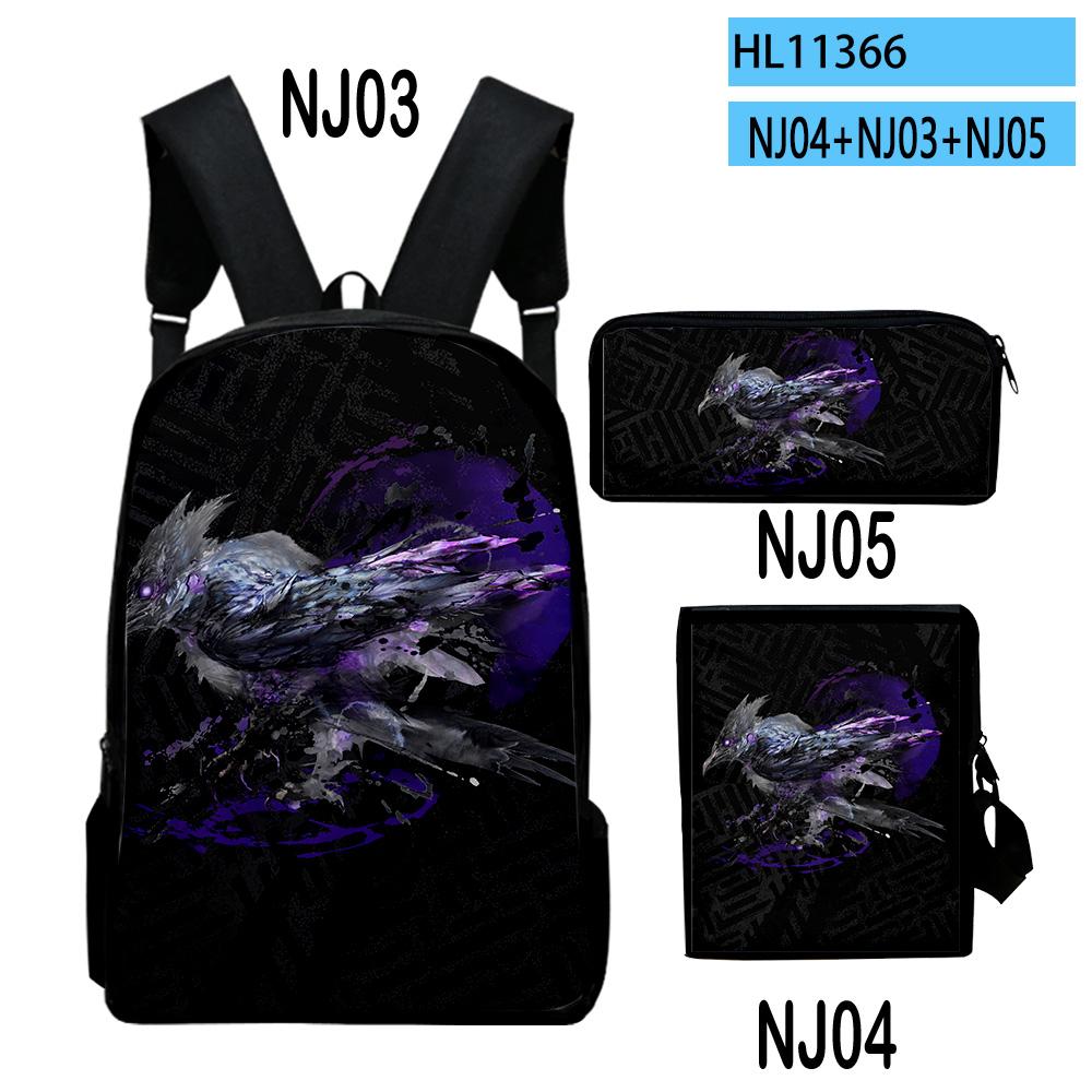 Classic Popular Wild Hearts Game 3D Print 3pcs/Set pupil School Bags Laptop Daypack Backpack Inclined shoulder bag Pencil Case