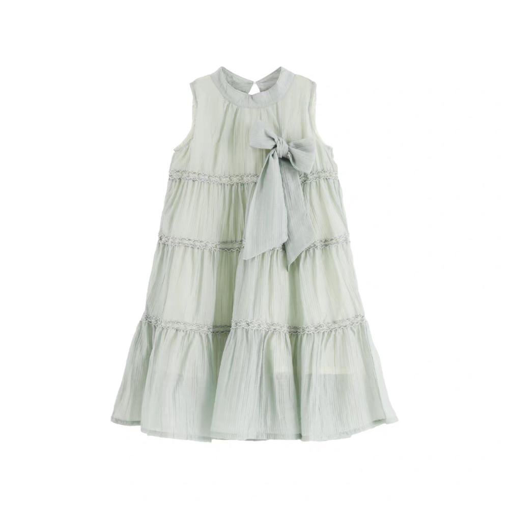 Loose Summer Cake Dress Ruffle Teens Long Dress Elegant Girls Princess Dress  Students