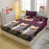 1 Cartoon Fun Animal Printed Matte Fitted Sheet, Bedroom Printed Bed Cover, Bedding (Excluding Pillowcases)