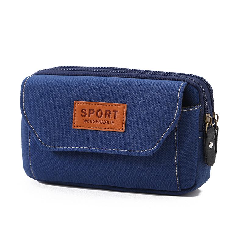 Multifunctional Canvas Waist Bag for Cell Phone, Coins, and Keys – Ideal for Outdoor Sports and Suitable for All Ages