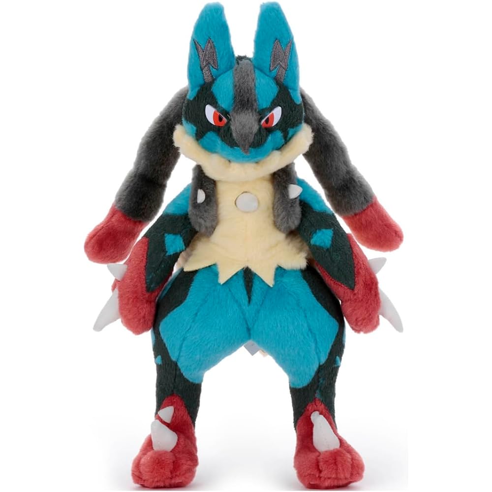 Takaratomy A.R.T.S Pokmon Mega Lucario Plush Toy 28cm Height Soft Stuffed Animal