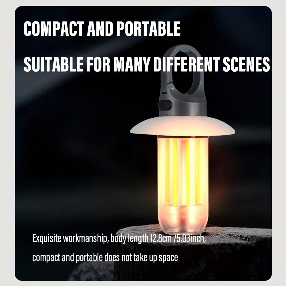 LED Camping Light, Super Bright Rechargeable Flashlight with Clip,5 Lighting Modes, Lithium-ion Battery Powered, Portable Hook for Outdoor