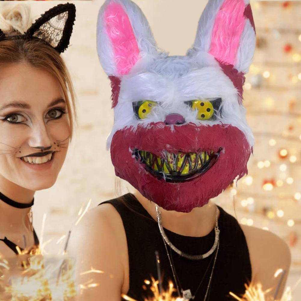 Halloween Párty Pódium Krvavý Králík Strašidelný Medvěd Cosplay Plyšová Obličejová Maska Pokrývka Hlavy Karnevalový Kostým Rekvizity Tanec Maškarní Maska