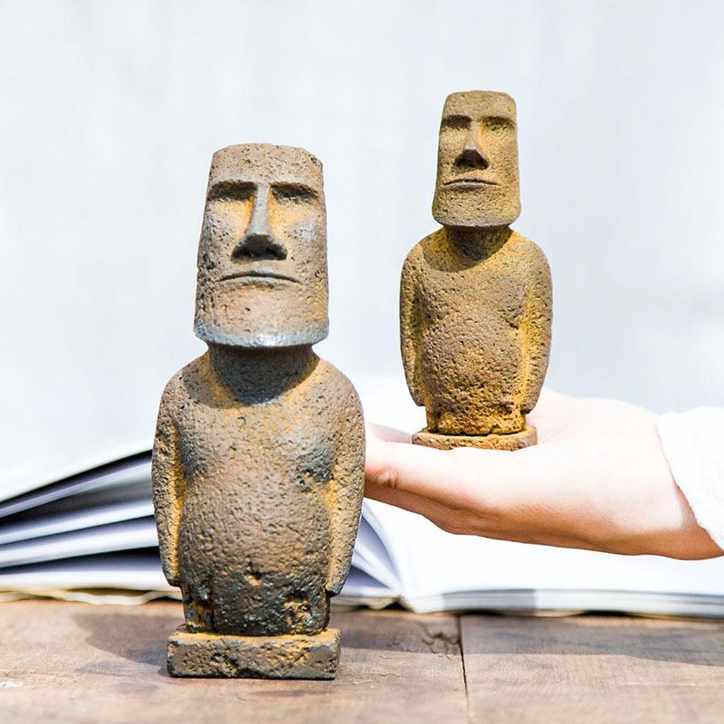 Severský styl kreativní Velikonoční ostrov Moai kamenné řemesla ručně vyráběné ozdoby studijní čajový mazlíček litina domácí vybavení