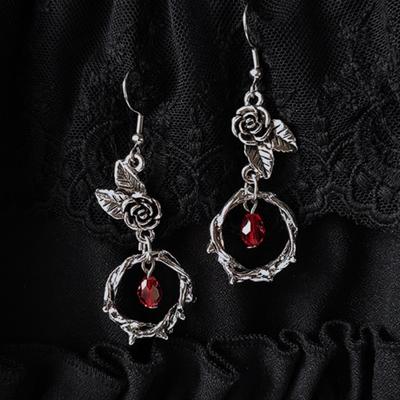 Vintage Gothic Vampire Witch Black Rose Earrings For Women New Creative Holiday Party Personalized Jewelry Halloween Gifts