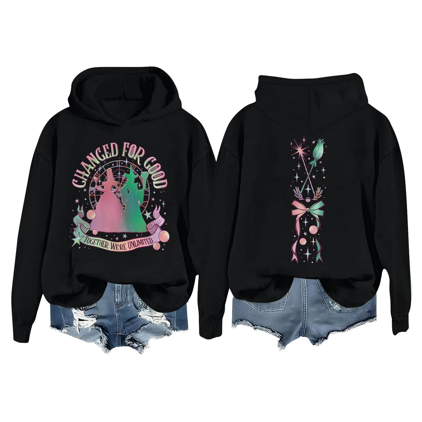 

Женская повседневная толстовка с длинным рукавом и принтом Bad Witch M чёрный