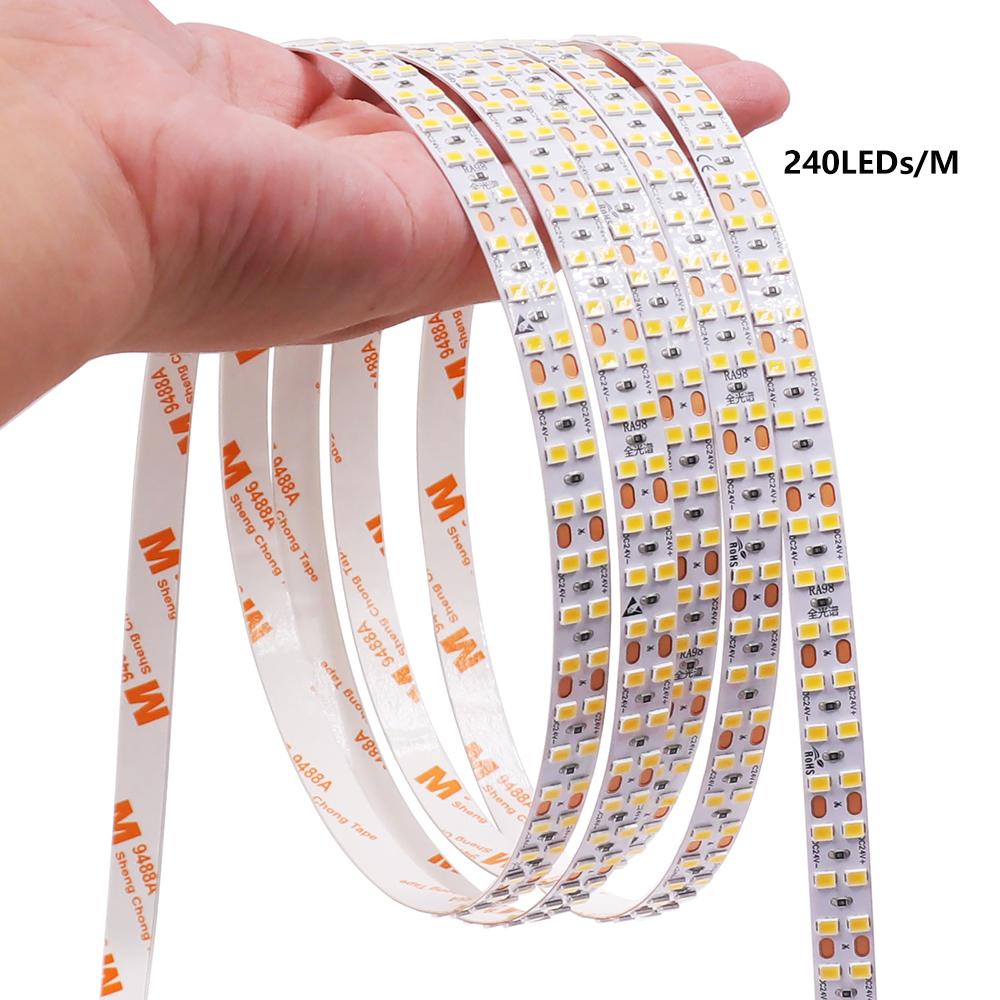 240EDs/M 5M 10M LED Strip Light 24V RA98 2700K 3500K 4000K 5000K 6000K Flex Tape Bright 5MM 8MM 10MM PCB 120LED Home Lighting