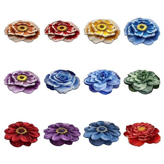 3D Visual Flower Rug Realistic Floral Floor Mat Non-Slip Absorbent Bathroom Rug for Bedroom Living Room Playroom Entrance Decor