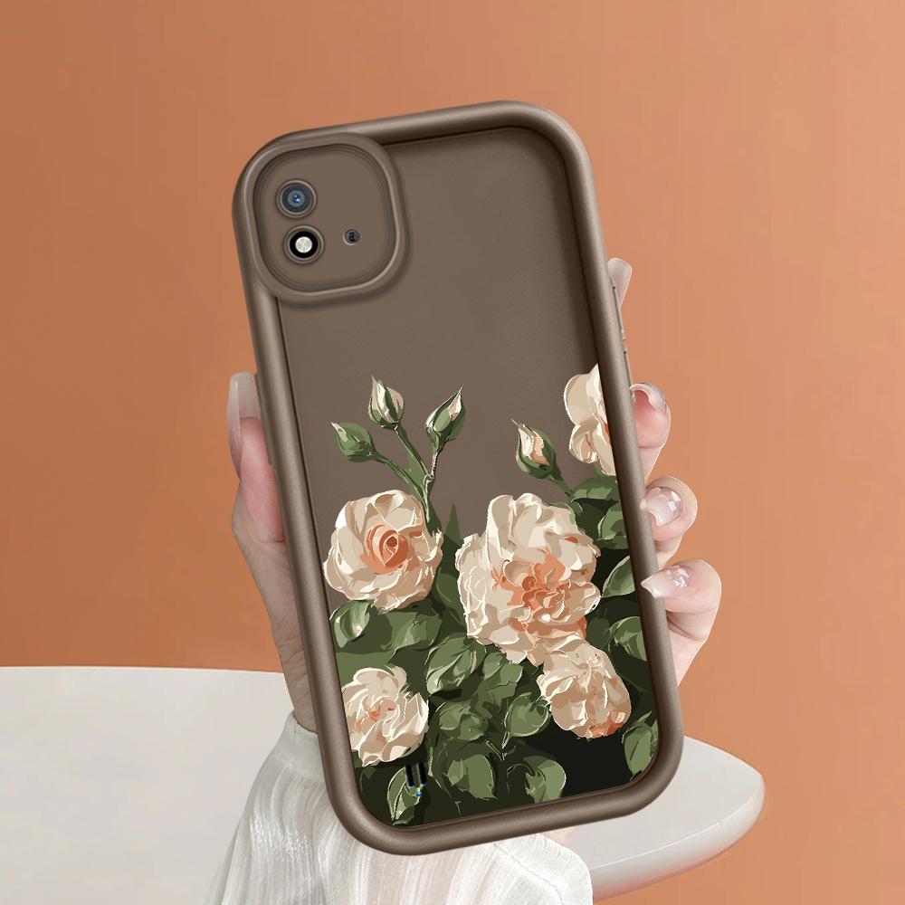 Soft Silicone Square Ladder Printing Pattern Phone Casing Full Cover Camera Shockproof Protection Rubber Case for OPPO Realme