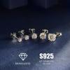 Umcho 5mm Silver Moissanite 925 Sterling Silver Stud Earring
