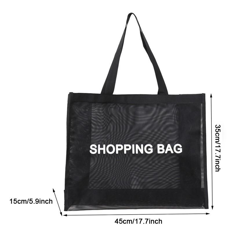

Transparent Mesh Shopping Bag Large Capacity Shoulder Handbag For Shopping Bags Breathable Beach Travel toiletry Storarge Bag