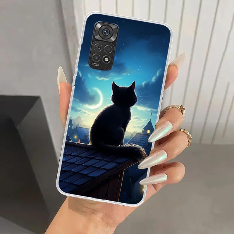 Anime Cat Rain Animal Phone Case for Xiaomi Redmi Note 15 14 14S 13 12S 12 Pro 11S 11 Plus 11T 11E 10S Soft Funda Print Shell Re