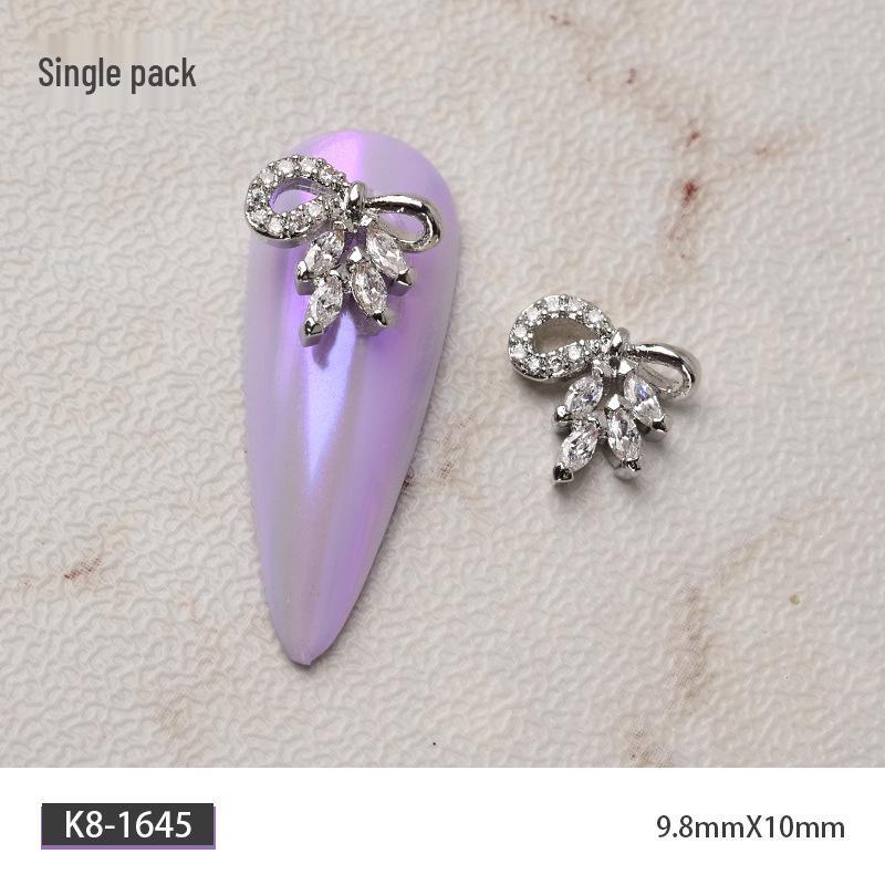 Luxury Zirconia Rhinestone Bow Nail Art Accessories