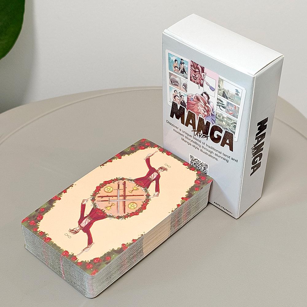Manga Tarot Deck - 10.3 X 6 Cm 78 Cards Anime Style Tarot Modern Storytelling Divination Deck for Beginners & Experts