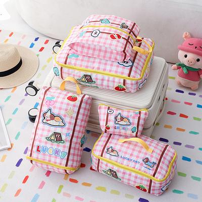 Cute Travel Storage Bag Large Capacity Waterproof Cartoon Portable Clothes Underwear Shoes Luggage Storage Bag With Zipper