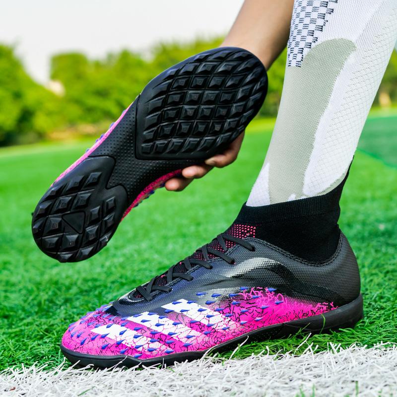 X23-2 High Top Soccer Cleats Men Women Kids Ag Long Studs Tf Broken Studs Artificial Grass Training Shoes Plus Size