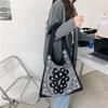 Retro Women Handbag Canvas Shoulder Bag Big Size Handbag Tote Ladies Casual Flower Printing Shoulder Bag