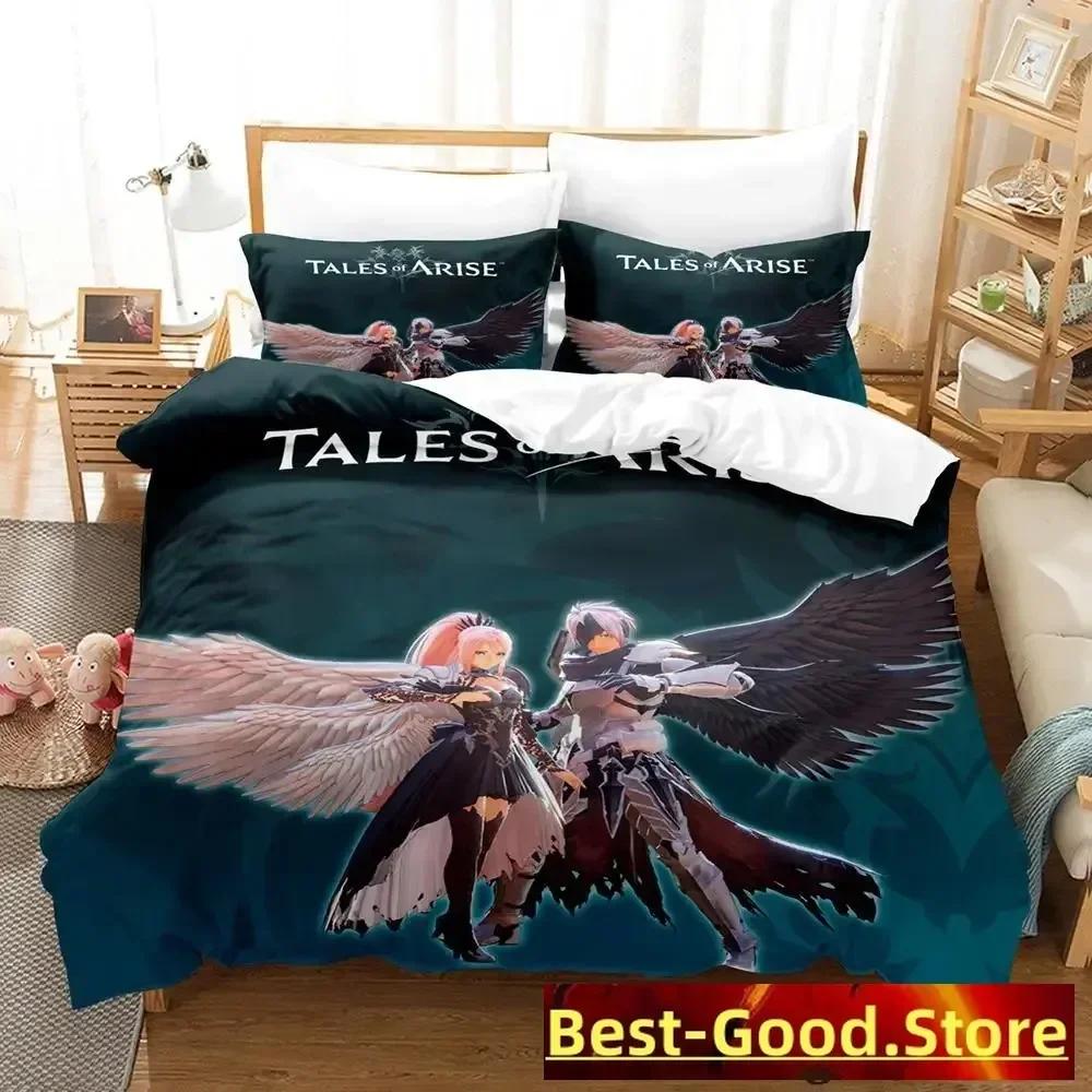 Tales of Arise Beding Set Einzelbett Doppelbett Bedrucktes Bettwäsche-Set Mit Kissenbezug Bett Weiche Bettdecke Weich Einzel Doppel Queen Super King-Size Abmessungend