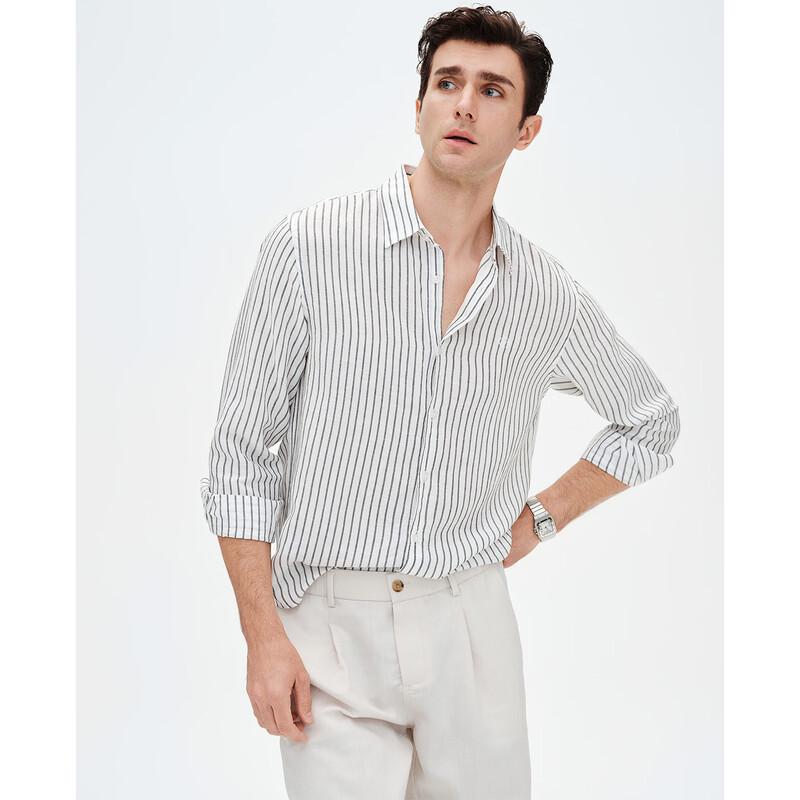 GIOVANNI VALENTINO Men's Striped Long-Sleeve Shirt