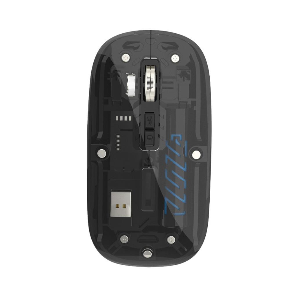 

Bluetooth 2.4G Wireless Mouse Transparent Rechargeable Mouse Cool Laptop Wireless Mouse Laptop чёрный