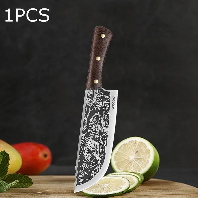 WXCOO Handmade Butcher Knife Multifunctional Kitchen Knife for Cutting Fruit Vegetable Bone Chopping Chef Knife Stainless Steel