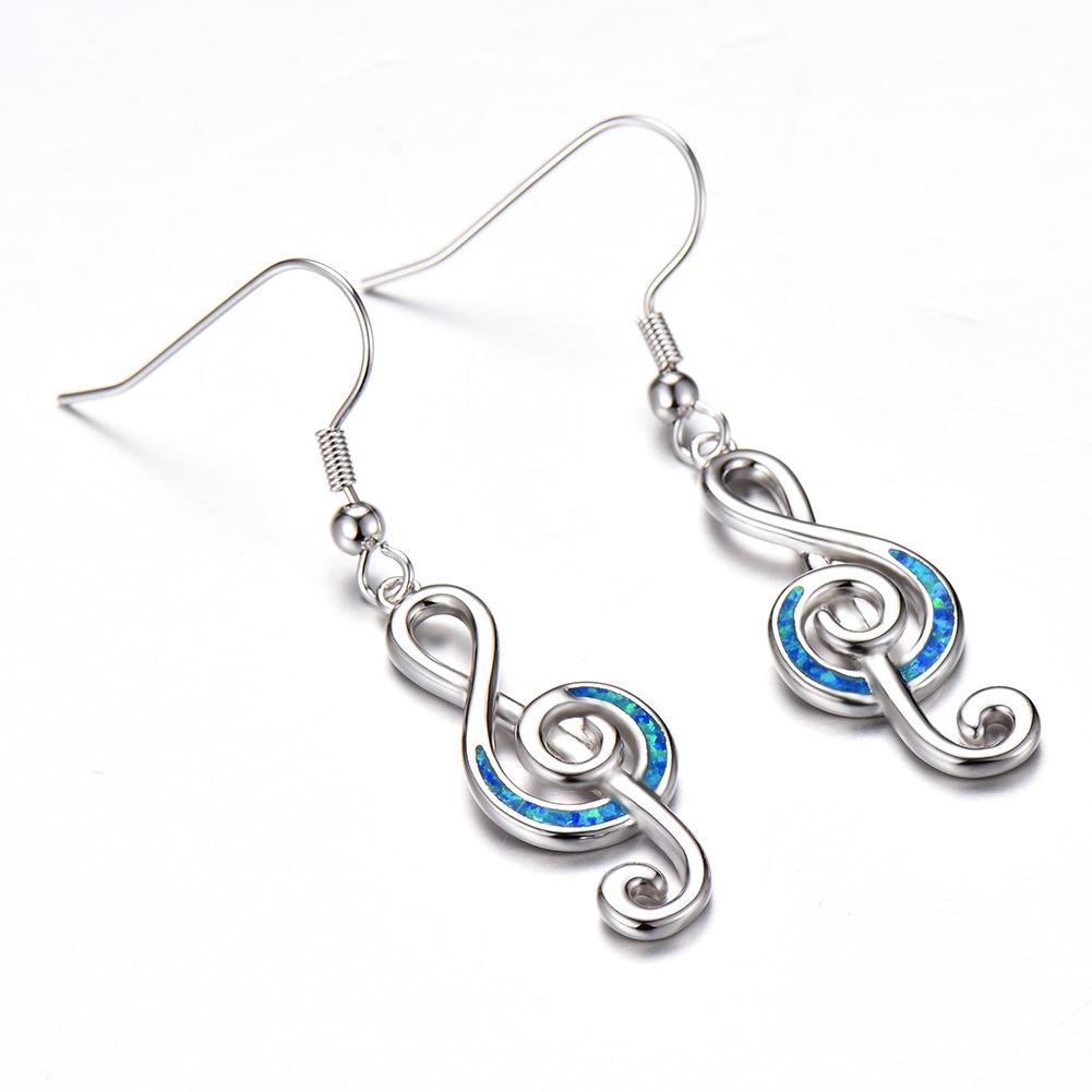 Summer Jewelry Diamond Blue Earrings with Simple Atmospheric and Niche Design Earrings