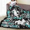 Muichiro Tokito Blankets Coral Fleece Plush Anime Demon Slayer Warm Throw Blankets for Airplane Travel Bedroom Quilt