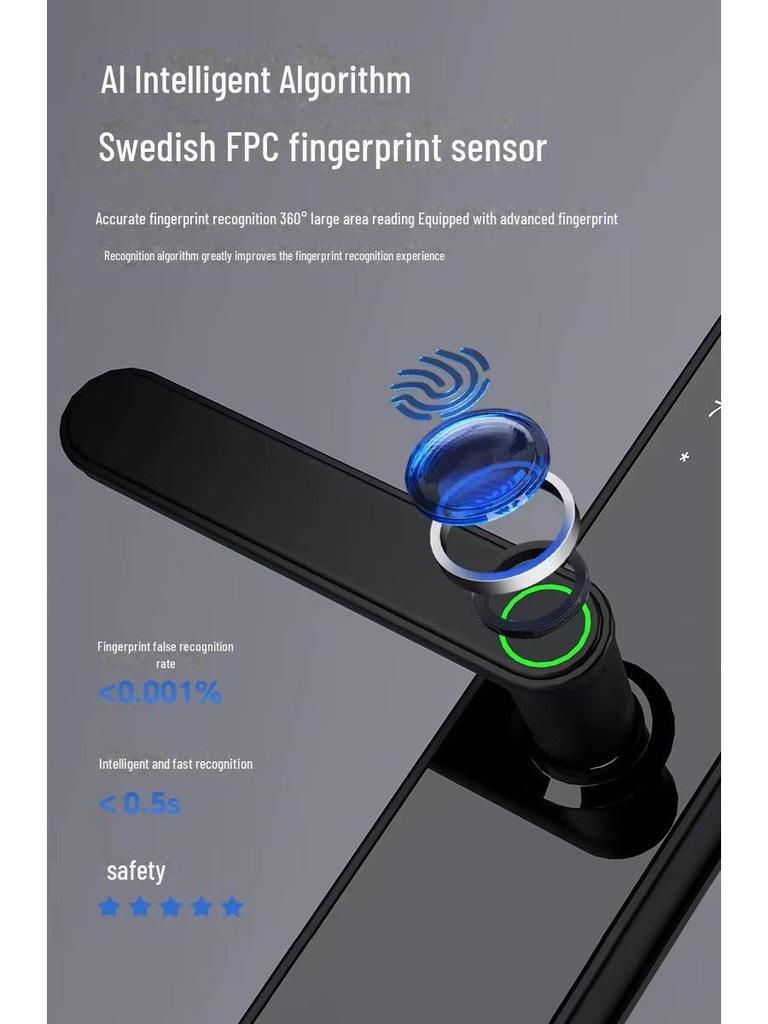 Smart Electronic Fingerprint Password Lock for Indoor Wooden Doors