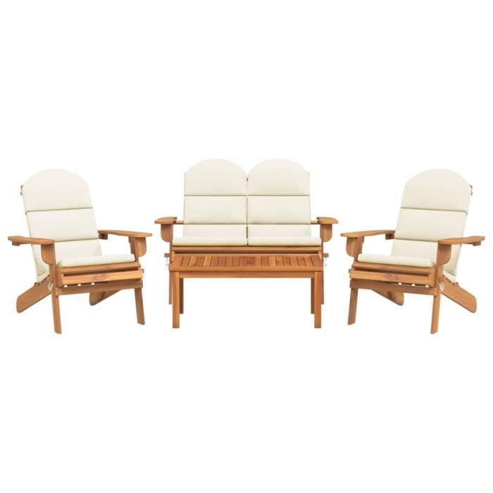 VidaXL Ensemble de salon de jardin Adirondack 4 pcs bois acacia solide 3152131